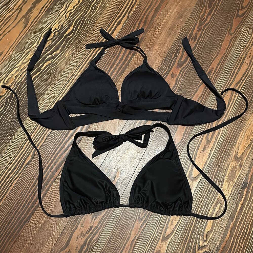 Black Halter Bikini Tops Small/ Medium